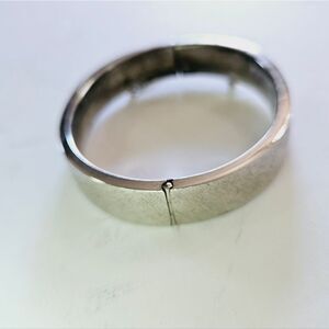 Vintage B.A. Ballou Sterling Silver Hinged Bracelet With Safety Chain Signed BAB
